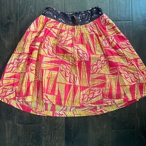 Anthropologie Vanessa Virginia Pink and Yellow A-Line Skirt